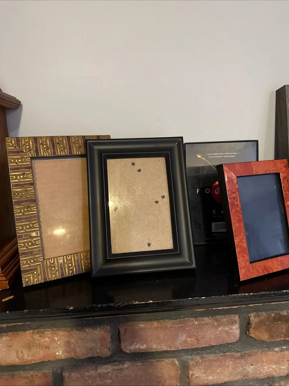 Mixed Decorative Picture Frame Set in Brown, Black, Gold